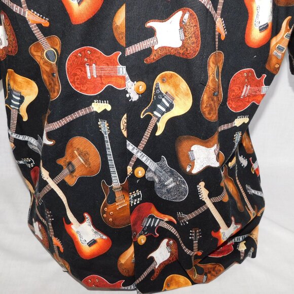 Paradise Found Mens L Acoustic Electric Guitars Allover Print Hawaiian Shirt - Picture 9 of 13
